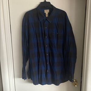 Classic Blue and Black Checkered Men's Shirt